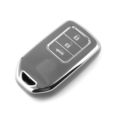 New-Aftermarket-Nano-High-Quality-Cover-For-Honda-Remote-Key-3-Button-Dark-Gray-Color-Silver-Frame-HD-A11Y3A---Emirates-Keys