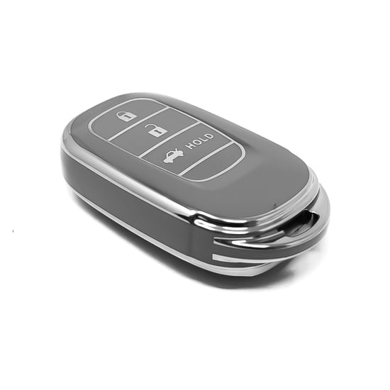 New-Aftermarket-Nano-High-Quality-Cover-For-Honda-Remote-Key-3-Button-Dark-Gray-Color-Silver-Frame-HD-G11Y3A---Emirates-Keys