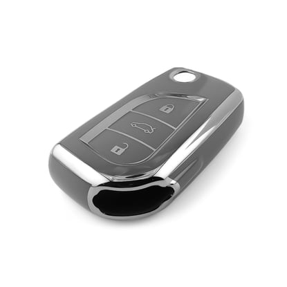 New-Aftermarket-Nano-High-Quality-Cover-For-Toyota-Remote-Key-3-Button-Dark-Gray-Color-Silver-Frame-TYT-C11Y3---Emirates-Keys