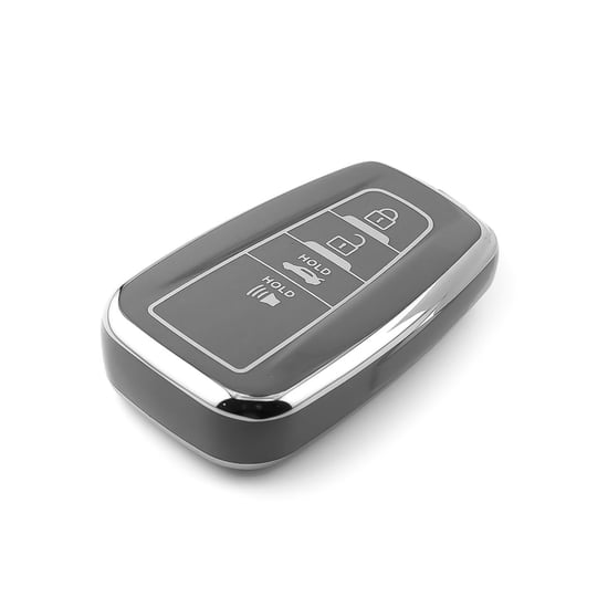 New-Aftermarket-Nano-High-Quality-Cover-For-Toyota-Remote-Key-4-Button-Dark-Gray-Color-Silver-Frame-TYT-B11Y4---Emirates-Keys