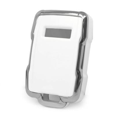 New-Aftermarket-Nano-High-Quality-Cover-For-GMC-Remote-Key-4-Button-White-Color-Silver-Frame-GMC-B11Y---Emirates-Keys