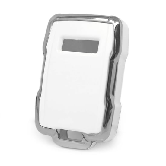 New-Aftermarket-Nano-High-Quality-Cover-For-GMC-Remote-Key-4-Button-White-Color-Silver-Frame-GMC-B11Y---Emirates-Keys