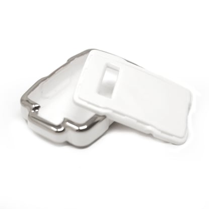 New-Aftermarket-Nano-High-Quality-Cover-For-GMC-Remote-Key-4-Button-White-Color-Silver-Frame-GMC-B11Y---Emirates-Keys