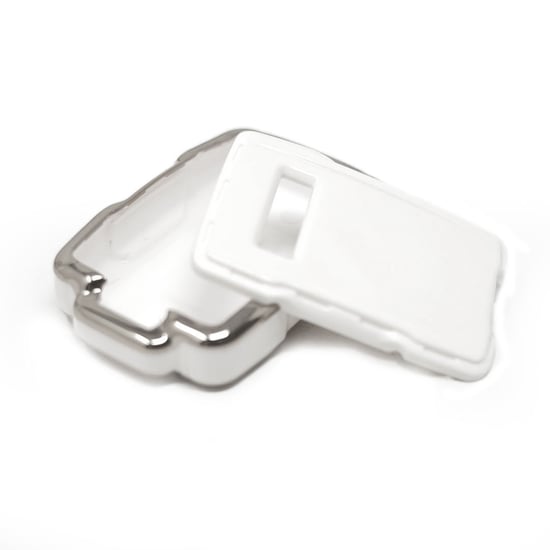 New-Aftermarket-Nano-High-Quality-Cover-For-GMC-Remote-Key-4-Button-White-Color-Silver-Frame-GMC-B11Y---Emirates-Keys