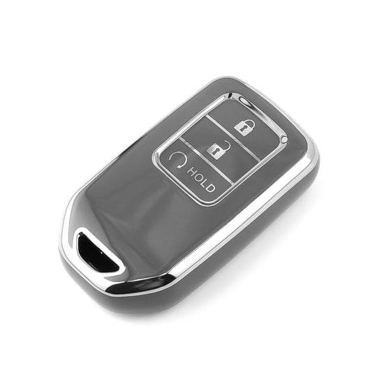 New-Aftermarket-Nano-High-Quality-Cover-For-Honda-Remote-Key-3-Button-Dark-Gray-Color-Silver-Frame-HD-A11Y3B---Emirates-Keys