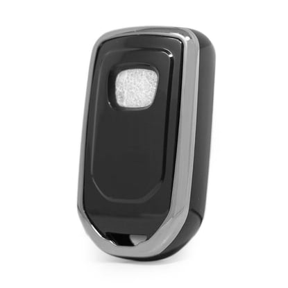 New-Aftermarket-Nano-High-Quality-Cover-For-Honda-Remote-Key-4-Button-Black-Color-Silver-Frame-HD-A11Y4---Emirates-Keys