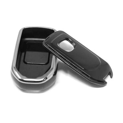 New-Aftermarket-Nano-High-Quality-Cover-For-Honda-Remote-Key-4-Button-Black-Color-Silver-Frame-HD-A11Y4---Emirates-Keys