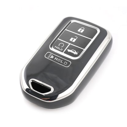 New-Aftermarket-Nano-High-Quality-Cover-For-Honda-Remote-Key-5-Button-Dark-Gray-Color-Silver-Frame-HD-A11Y5---Emirates-Keys