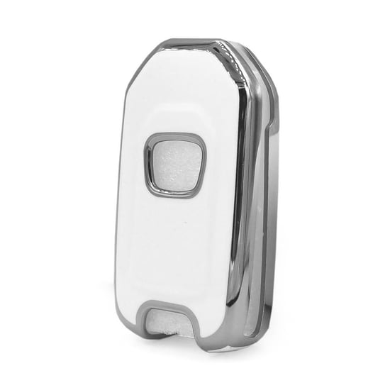 New-Aftermarket-Nano-High-Quality-Cover-For-Honda-Remote-Key-2-Button-White-Color-Silver-Frame-HD-B11Y2---Emirates-Keys