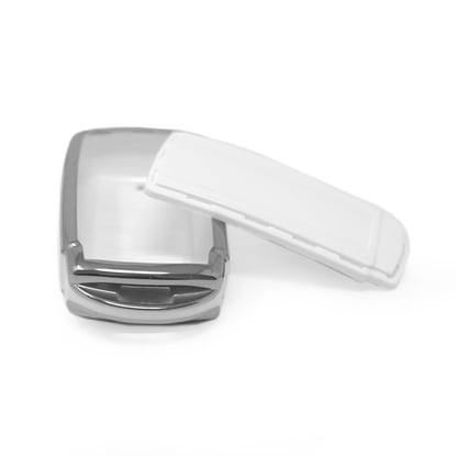 New-Aftermarket-Nano-High-Quality-Cover-For-Honda-Remote-Key-4-Button-White-Color-Silver-Frame-HD-E11Y4B---Emirates-Keys