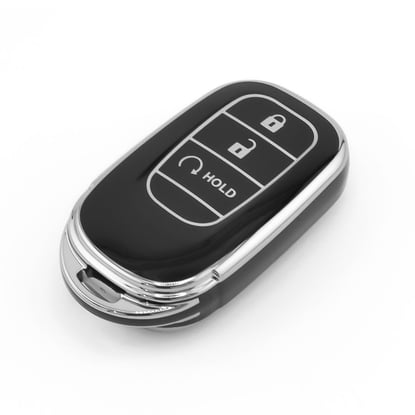 New-Aftermarket-Nano-High-Quality-Cover-For-Honda-Remote-Key-3-Button-Black-Color-Silver-Frame-HD-G11Y3B---Emirates-Keys