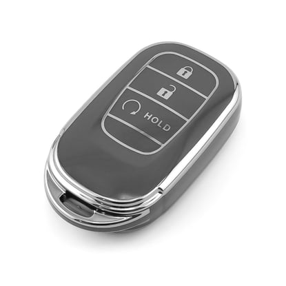 New-Aftermarket-Nano-High-Quality-Cover-For-Honda-Remote-Key-3-Button-Dark-Gray-Color-Silver-Frame-HD-G11Y3B---Emirates-Keys