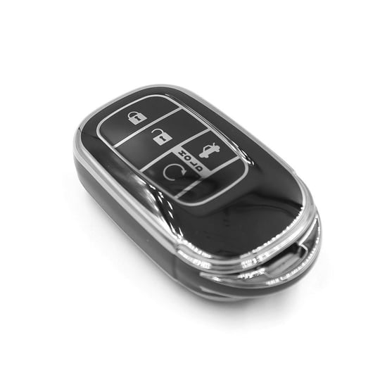 New-Aftermarket-Nano-High-Quality-Cover-For-Honda-Remote-Key-4-Button-Black-Color-Silver-Frame-HD-G11Y4A---Emirates-Keys