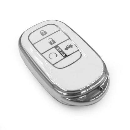 New-Aftermarket-Nano-High-Quality-Cover-For-Honda-Remote-Key-4-Button-White-Color-Silver-Frame-HD-G11Y4A---Emirates-Keys