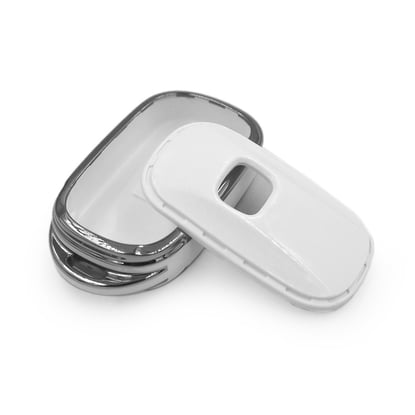 New-Aftermarket-Nano-High-Quality-Cover-For-Honda-Remote-Key-4-Button-White-Color-Silver-Frame-HD-G11Y4A---Emirates-Keys