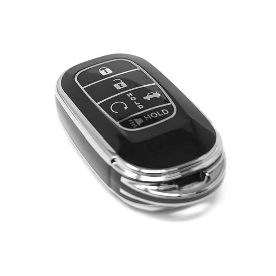 New-Aftermarket-Nano-High-Quality-Cover-For-Honda-Remote-Key-5-Button-Black-Color-Silver-Frame-HD-G11Y5----Emirates-Keys