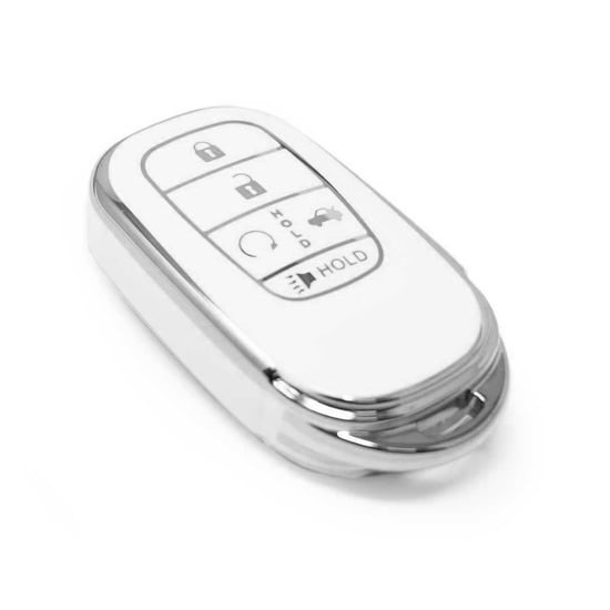 New-Aftermarket-Nano-High-Quality-Cover-For-Honda-Remote-Key-5-Button-White-Color-Silver-Frame-HD-G11Y5----Emirates-Keys