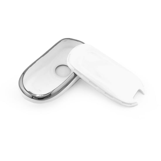 New-Aftermarket-Nano-High-Quality-Cover-For-Buick-Remote-Key-4-Button-White-Color-Silver-Frame-BK-A11Y4B---Emirates-Keys