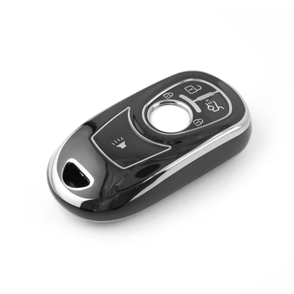 New-Aftermarket-Nano-High-Quality-Cover-For-Buick-Remote-Key-5-Button-Black-Color-Silver-Frame-BK-A11Y5B---Emirates-Keys