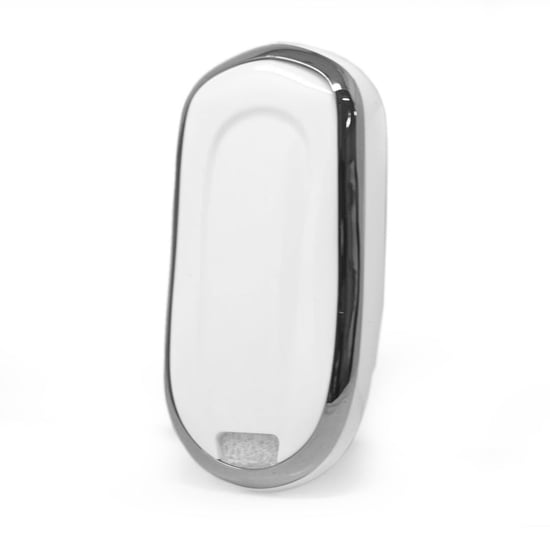 New-Aftermarket-Nano-High-Quality-Cover-For-Buick-Remote-Key-5-Button-White-Color-Silver-Frame-BK-A11Y5B---Emirates-Keys