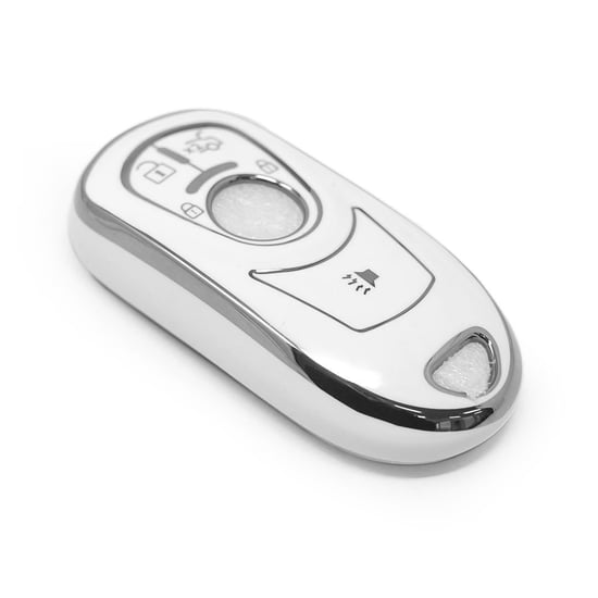 New-Aftermarket-Nano-High-Quality-Cover-For-Buick-Remote-Key-5-Button-White-Color-Silver-Frame-BK-A11Y5B---Emirates-Keys