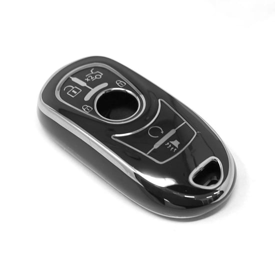 New-Aftermarket-Nano-High-Quality-Cover-For-Buick-Remote-Key-6-Button-Black-Color-Silver-Frame-BK-A11Y6B---Emirates-Keys