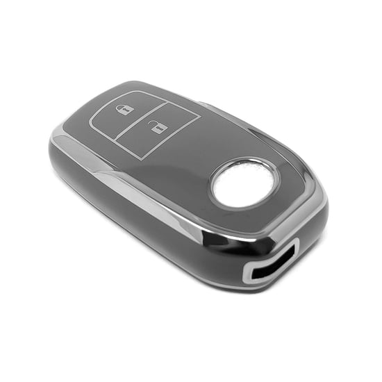 New-Aftermarket-Nano-High-Quality-Cover-For-Toyota-Remote-Key-2-Button-Dark-Gray-Color-Silver-Frame-TYT-A11Y2---Emirates-Keys