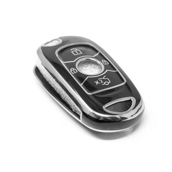New-Aftermarket-Nano-High-Quality-Cover-For-Buick-Remote-Key-4-Button-Black-Color-Silver-Frame-BK-B11Y---Emirates-Keys