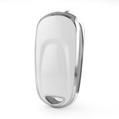 New-Aftermarket-Nano-High-Quality-Cover-For-Buick-Remote-Key-4-Button-White-Color-Silver-Frame-BK-B11Y---Emirates-Keys