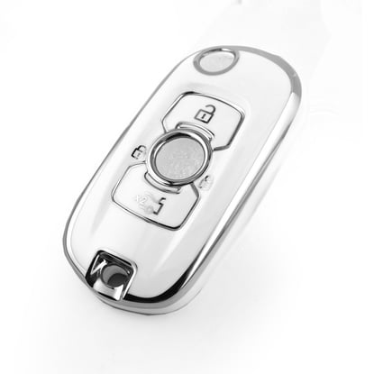 New-Aftermarket-Nano-High-Quality-Cover-For-Buick-Remote-Key-4-Button-White-Color-Silver-Frame-BK-C11Y---Emirates-Keys