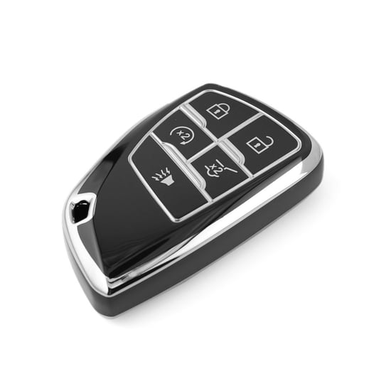 New-Aftermarket-Nano-High-Quality-Cover-For-Buick-Remote-Key-5-Button-Black-Color-Silver-Frame-BK-D11Y5A---Emirates-Keys