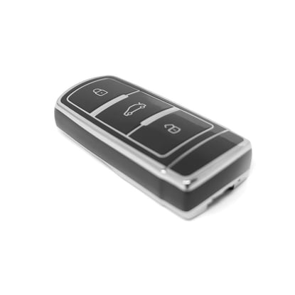 New-Aftermarket-Nano-High-Quality-Cover-For-Volkswagen-Remote-Key-3-Button-Black-Color-Silver-Frame-VW-C11Y---Emirates-Keys