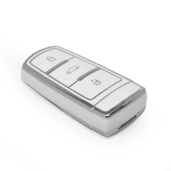 New-Aftermarket-Nano-High-Quality-Cover-For-Volkswagen-Remote-Key-3-Button-White-Color-Silver-Frame-VW-C11Y---Emirates-Keys