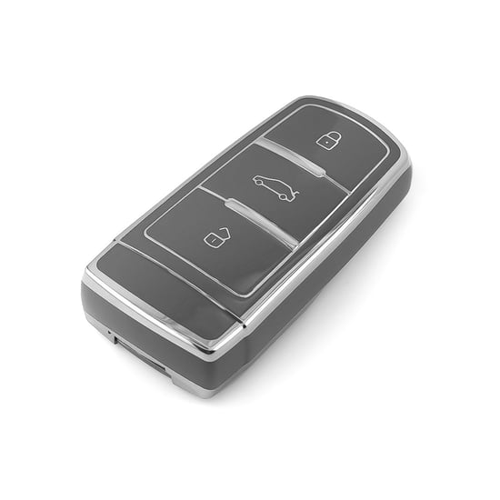 New-Aftermarket-Nano-High-Quality-Cover-For-Volkswagen-Remote-Key-3-Button-Dark-Gray-Color-Silver-Frame-VW-C11Y---Emirates-Keys