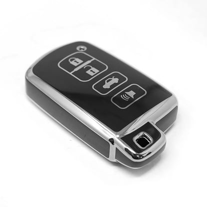 New-Aftermarket-Nano-High-Quality-Cover-For-Toyota-Remote-Key-4-Button-Black-Color-Silver-Frame-TYT-D11Y4---Emirates-Keys