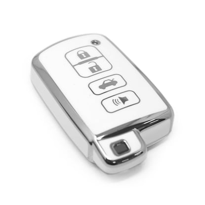 New-Aftermarket-Nano-High-Quality-Cover-For-Toyota-Remote-Key-4-Button-White-Color-Silver-Frame-TYT-D11Y4---Emirates-Keys