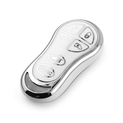 New-Aftermarket-Nano-High-Quality-Cover-For-Chrysler-Remote-Key-6-Button-White-Color-Silver-Frame-CRSL-C11Y---Emirates-Keys