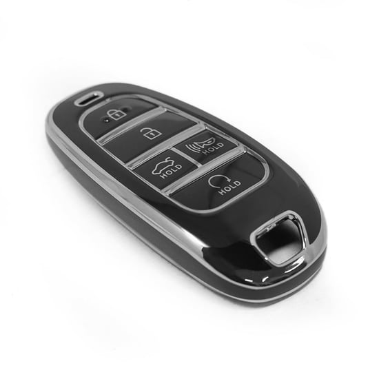 New-Aftermarket-Nano-High-Quality-Cover-For-Hyundai-Remote-Key-5-Button-Black-Color-Silver-Frame-HY-H11Y5---Emirates-Keys
