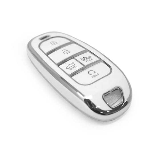 New-Aftermarket-Nano-High-Quality-Cover-For-Hyundai-Remote-Key-5-Button-White-Color-Silver-Frame-HY-H11Y5---Emirates-Keys