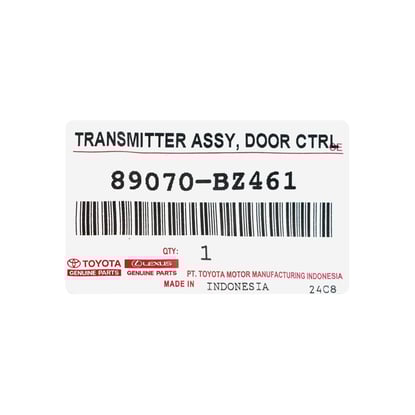 New-Toyota-Raize-2023-Genuine---OEM-Remote-Key-2-Buttons-433MHz-OEM-Part-Number:-89070-BZ461---89070-BZ462---Emirates-Keys