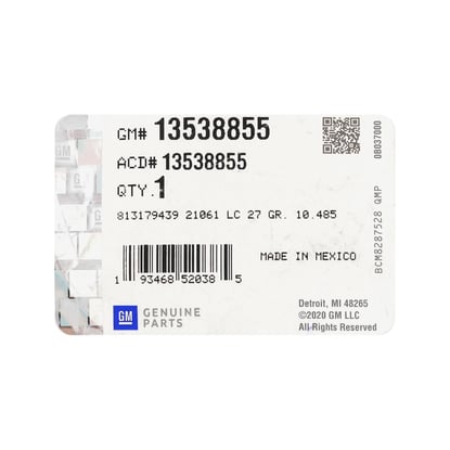 New-Chevrolet-Corvette-2020-2024-Genuine---OEM-Smart-Remote-Key-5+1-Buttons-315MHz-OEM-Part-Number:-13538855---13535127---13523804---13536986---Emirates-Keys