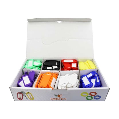 New-Aftermarket-Plastic-Key-Label-Colorful-Tags-200-Pcs,-Bulk-Key-Labels-with-Ring-and-Label-Window,-Key-Chain-ID-Tags,-Key-Identifiers-for-Name---Emirates-Keys