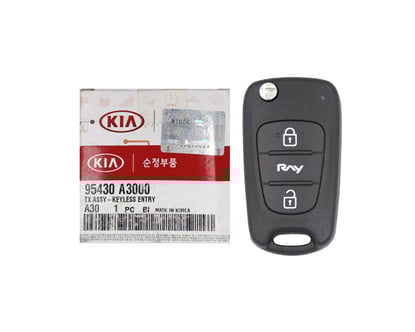 LIKE-NEW-KIA-Ray-2010-Original-Flip-Remote-Key-2-Buttons-433MHz-Manufacturer-Part-Number:-95430-A3000-FCCID:-RKE-4A01-OEM-Box---Emirates-Keys