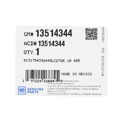 New-GMC-Acadia-Terrain-2025-Genuine---OEM-Smart-Remote-Key-4+1-Buttons-433MHz-OEM-Part-Number:-13514344---Emirates-Keys