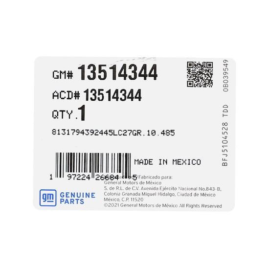 New-GMC-Acadia-Terrain-2025-Genuine---OEM-Smart-Remote-Key-4+1-Buttons-433MHz-OEM-Part-Number:-13514344---Emirates-Keys