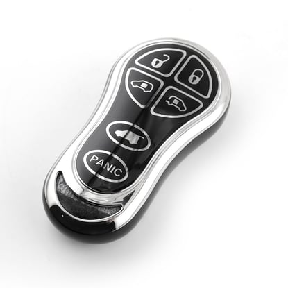 New-Aftermarket-Nano-High-Quality-Cover-For-Chrysler-Remote-Key-6-Button-Black-Color-Silver-Frame-CRSL-C11Y---Emirates-Keys