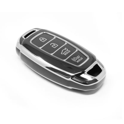 New-Aftermarket-Nano-High-Quality-Cover-For-Hyundai-Remote-Key-4-Button-Black-Color-Silver-Frame-HY-D11Y4A---Emirates-Keys