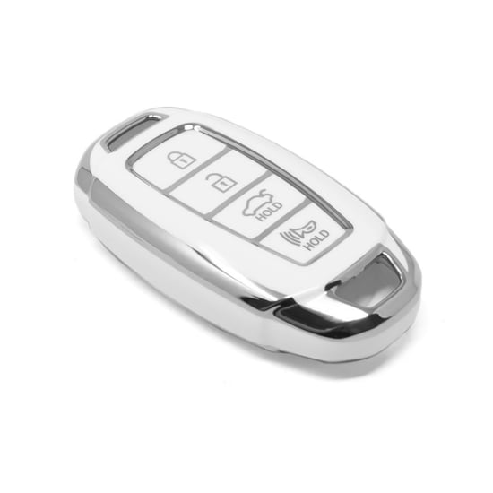 New-Aftermarket-Nano-High-Quality-Cover-For-Hyundai-Remote-Key-4-Button-White-Color-Silver-Frame-HY-D11Y4A---Emirates-Keys