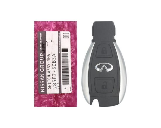 New-Infiniti-Q30-2017-Genuine-OEM-Smart-Remote-Keyless-2-Buttons-433MHz-285E3-5DB3A-Compatible-With-FBS4-Mercedes-System---FCCID:-IYZDC12KA-OEM-Box---Emirates-Keys