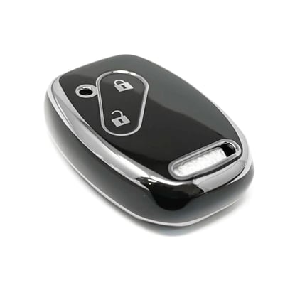 New-Aftermarket-Nano-High-Quality-Cover-For-Honda-Remote-Key-2-Button-Black-Color-Silver-Frame-HD-J11Y2---Emirates-Keys